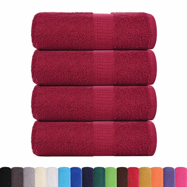 vidaXL Wash Towels "FROGN" 4 pcs Bordeaux 30x30 cm 360 gsm