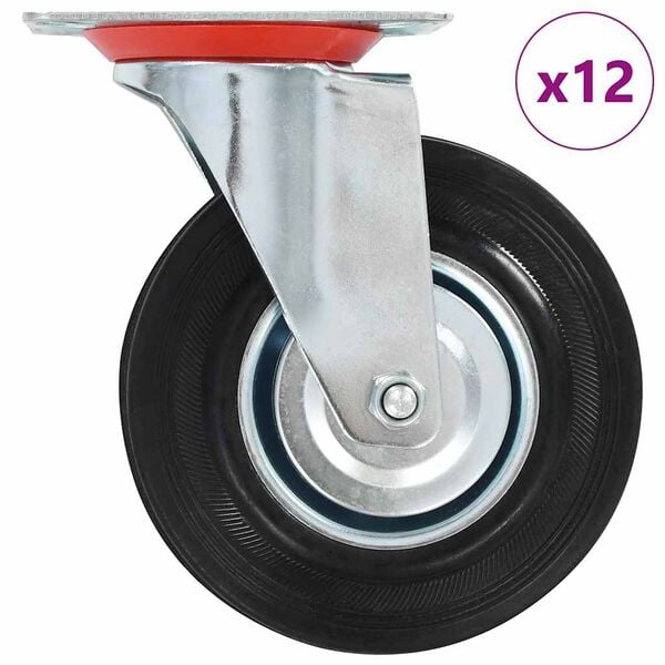 vidaXL 12 pcs Swivel Casters 125 mm