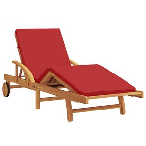 vidaXL Sun Lounger Solid Acacia Wood Red