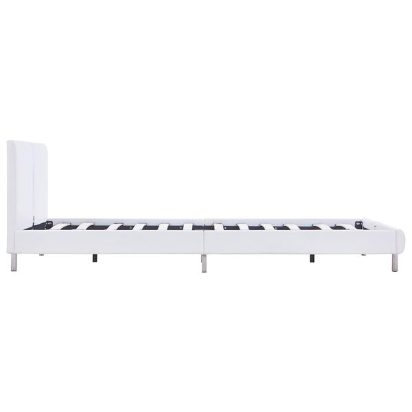 vidaXL Bed Frame without Mattress White Faux Leather 135x190 cm Double