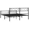 vidaXL Metal Bed Frame without Mattress with Footboard Black 160x200cm