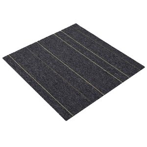 vidaXL Carpet Tile Dark Grey with Stripes 50 x 50 cm 4 pcs