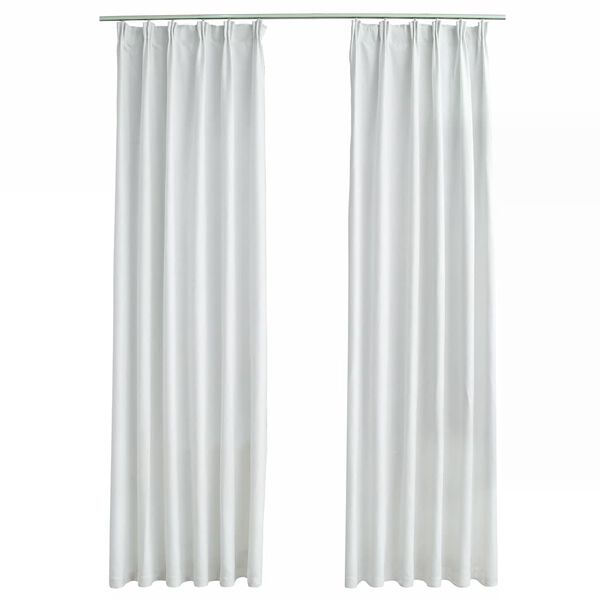 vidaXL Blackout Curtains with Hooks 2 pcs Off White 140x245 cm