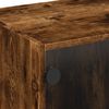 vidaXL TV Cabinet with Glass Doors Smoked Oak 68x37x42 cm