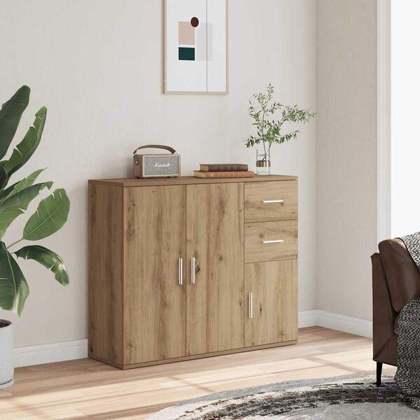 vidaXL Sideboard Artisan Oak 91x29.5x75 cm Engineered Wood