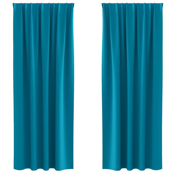 vidaXL Blackout Curtains with Rings 2 pcs Turquoise 245 x 140 cm