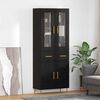 vidaXL Highboard with Drawer 2 pcs Black Oak Engineered Wood