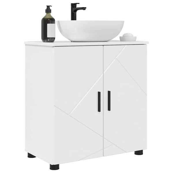 vidaXL Bathroom Cabinet with Storage High Gloss White 61 x 35 x 64 cm