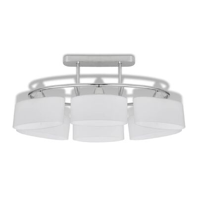 Ceiling Lamp with Ellipsoid Glass Shades for 6 E14 Bulbs