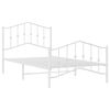 vidaXL Metal Bed Frame without Mattress with Footboard White 100x190cm