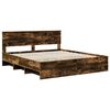 vidaXL Bed Frame Smoked Oak 200 x 200 cm Engineered Wood