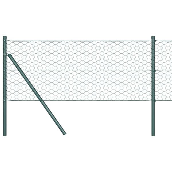vidaXL Hexagon Fence Green 0.8 x 50 m Steel