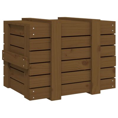 vidaXL Storage Box Honey Brown 58x40.5x42 cm Solid Wood Pine