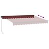 vidaXL Manual Retractable Awning with LEDs Burgundy 350x250 cm