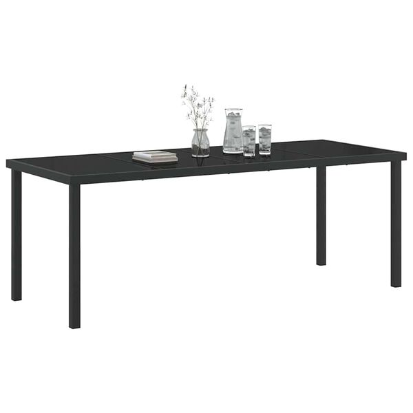 vidaXL Garden Table Black 200 x 80 x 73 cm Solid Teak wood