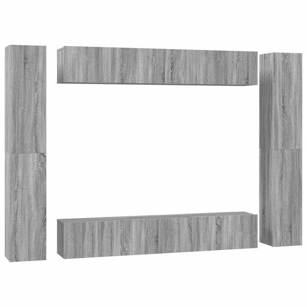 vidaXL 10 Piece TV Cabinet Set Grey Sonoma Engineered Wood