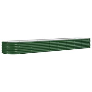 vidaXL Garden Raised Bed | Green | Powder-coated steel | 368cm x 80cm x 36cm
