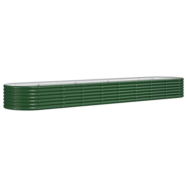 vidaXL Garden Raised Bed Galvanised Steel 368x80x36 cm Green