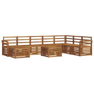 vidaXL Outdoor Sofa Set 9 pcs Natural