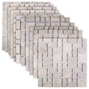vidaXL Mosaic Tiles Cream 30 x 30 cm Marble