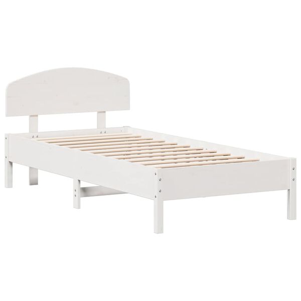 vidaXL Bed Frame without Mattress White 90x200 cm Solid Wood Pine