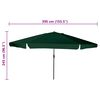 vidaXL Garden Parasol Green and Black 395 x 395 x 245 cm