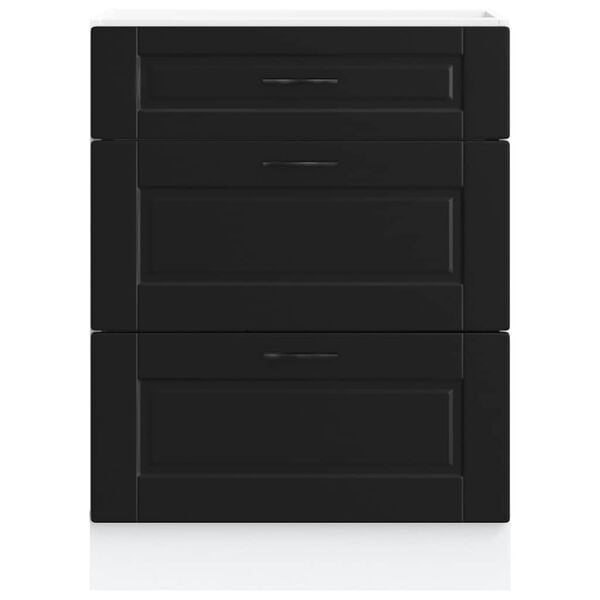 vidaXL Kitchen Base Cabinet "Porto" Black Engineered Wood