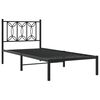 vidaXL Metal Bed Frame without Mattress with Headboard Black 75x190cm