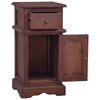 vidaXL Bedside Cabinet Classical Brown Solid Mahogany Wood