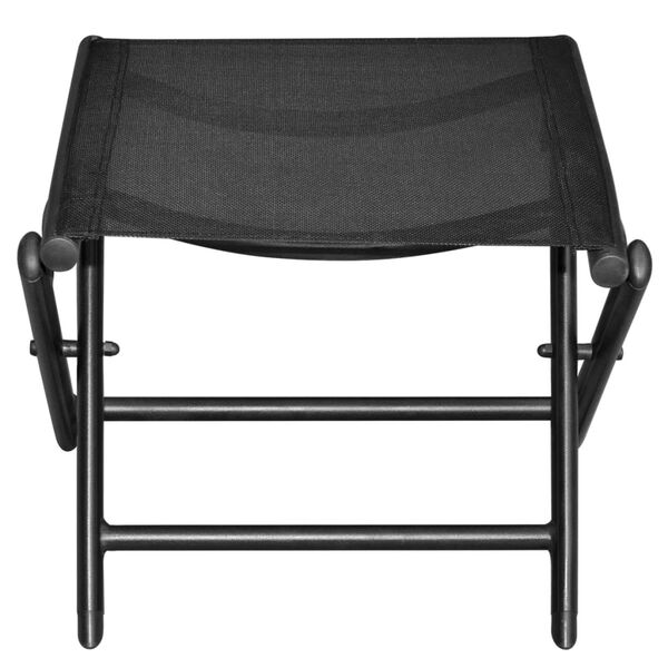 vidaXL Folding Footstool Black Aluminium and Textilene