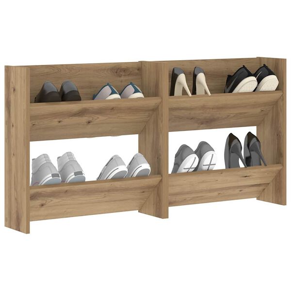vidaXL Shoe Cabinet 2 pcs Artisan Oak 60 x 18 x 60 cm Engineered Wood