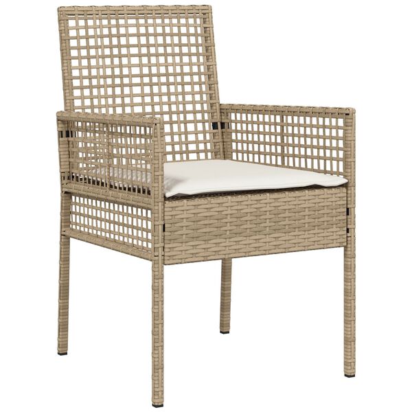 vidaXL Garden Chair 2 pcs Beige 53 x 60 x 85cm Poly Rattan