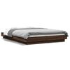 vidaXL Bed Frame with LED Lights without Mattress Brown Oak 140x200cm