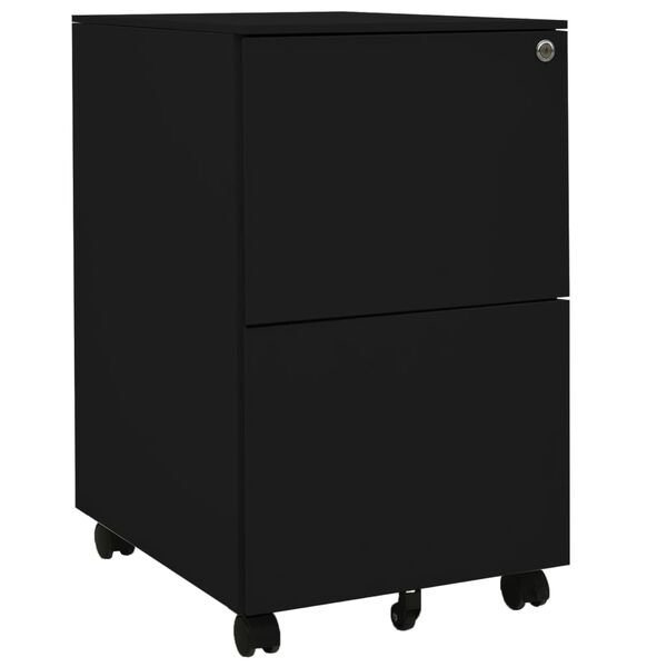 vidaXL Mobile File Cabinet Black 39x45x67 cm Steel