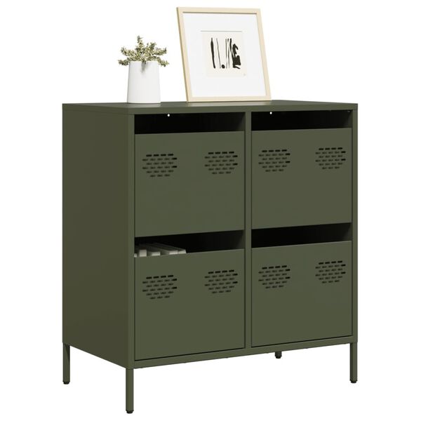 vidaXL Sideboard Olive Green 68x39x73.5 cm Cold-rolled Steel