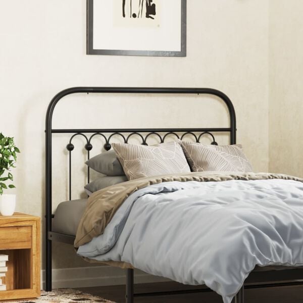 vidaXL Metal Replace Headboard Black 100 cm