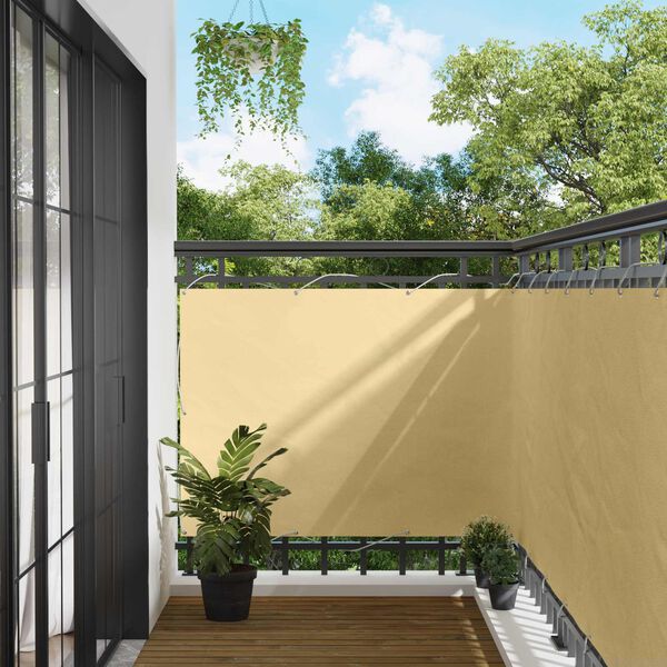 vidaXL Balcony Screen Sand 110 x 600 cm Oxford Fabric