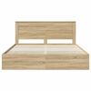 vidaXL Bed Frame with Drawer Sonoma Oak 200 x 200 cm Engineer Wood