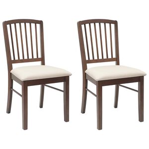 vidaXL Dining Chairs 2 pcs Solid Rubber Wood Light Brown
