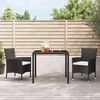vidaXL Garden Chairs with Cushions 2 pcs Black Poly Rattan (UK/IE/FI/NO only)
