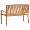 vidaXL 2-Seater Stacking Garden Bench 120 cm Solid Teak Wood