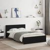 vidaXL Bed Frame with Headboard and LED Black 140x200 cm