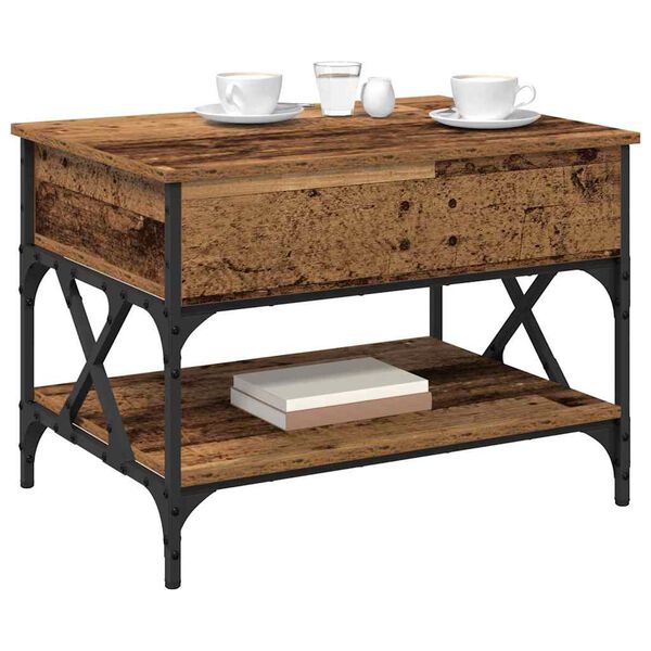 vidaXL Coffee Table Old Wood 70 x 50 x 50 cm Engineered Wood