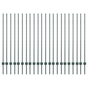 vidaXL Fence Post 22 pcs Green 180 cm Steel