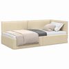 vidaXL Corner Bed Frame with Headboard Cream 90 x 200 cm Fabric