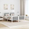 vidaXL Bed Frame with Headboard Light Grey 140 x 190 cm Fabric