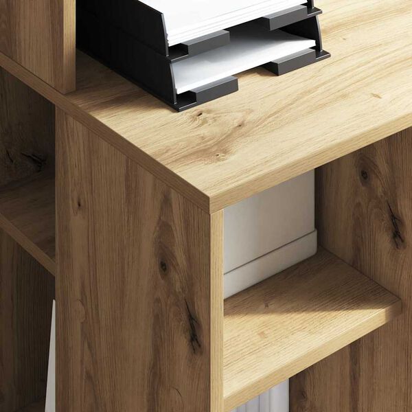 vidaXL Desk with Shelf Artisan Oak 90 x 48 x 101.5 cm Engineered Wood