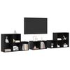 vidaXL TV Cabinet Set Wall-mounted 8 pcs Black Oak Engineered Wood
