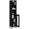 vidaXL Highboard Black 34.5x34x180 cm Engineered Wood