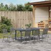 vidaXL Garden Dining Set 9 pcs Anthracite Powder-coated Steel